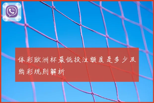 体彩欧洲杯最低投注额度是多少及购彩规则解析